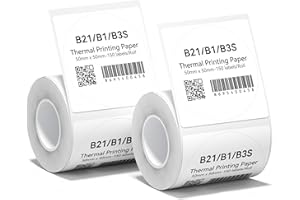 NIIMBOT 2 Rolls Label Maker Tape Thermal Paper 1.97" x 1.97"(50×50mm) Printer Sticker Labeling Tape with Self-Adhesive for B21/B1/B3S Label Maker (Round)