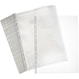 Amazon Brand - Solimo Sheet Protectors, Top-Load, 11 Holes (A4, 200 Micron, Set of 50)