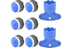 CHEDIN M16/M18/M22/M24 × 4 Pezzi Aeratore Rubinetto inclusa Chiave di Smontaggio Strumento Rimozione per Sostituzione Della Bagno e la Cucina filtro acqua rubinetti Risparmio Idric (M18×6)