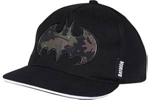 POPGEAR DC Comics Batman Boys Camo Bat Baseball Cap, Black, One Size