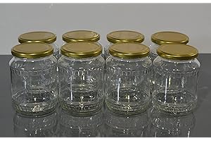 MARKENLOOS Preserving Jars 720 ml with Lid Gold Preserving Jars Storage Jars (Pack of 24)