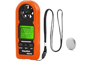 Mini anémomètre portatif, WapoRich RQ-818 jauge de vitesse du vent numérique mesure la vitesse du vent/température pour le surf, la pêche