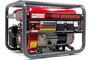 PowerKing 3200w Petrol Generator PKB5000LR 4KVA 7HP 4 Stroke Engine with 2 x 230V 13Amp Sockets - 2 Years Warranty