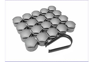 Partsdealers® Couvre-écrous de roue ronds pour Audi A1 A3 A4 A5 A6 A7 A8 TT Q3 Q5 Q7 17mm (Gris clair mat)