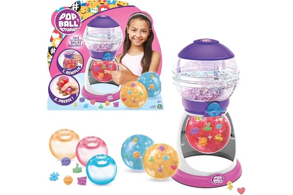 Pop Ball Studio, Fabrique à balles Squishy, Crée, remplis et Presse, 3 balles Squishy et des Accessoires, Pour les enfants dès 5 ans, QUP00