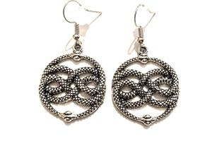 giulyscreations Orecchini Metallo Nichel Free l'Auryn La Storia Infinita Never Ending Story Bronzo Serpenti Intrecciati Film Book Bibro Bastian Atreiu Falcor Fantasy Snake Medaglione Pop Cosplay