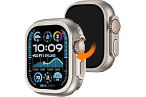 Dolstrap 2 in 1 Rugged Metal Case Compatible with Apple Watch Ultra 49mm, Seamlessly Bumper Protector Ultra 3/2/1 Case with Back Cover for iwatch, Titanium