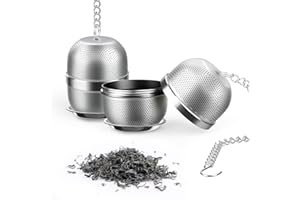 Infuseur à Thé Boule à Thé Filtre à Thé Passoire à Thé ThéIèRe Verseuse Thermos SupéRieur 304 Acier Inoxydable Tasse Filtre à Thé Boule D'éPices avec Plateau D'éGouttement pour Thé Café éPices 2 Pcs