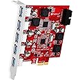 FebSmart 7-Ports Superspeed 5Gbps USB 3.0 PCI Express (PCIe) Expansion Card-5 Ports USB-A and an 19Pin USB 3.0 IDC Header-Build in Self-Powered Technology-No Need Additional Power Supply (FS-U7S-Pro)