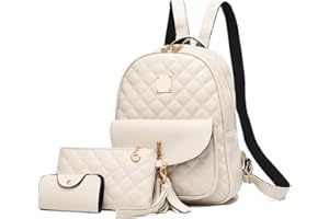 EVEOUT Borse a zainetto da donna in Pelle PU Zainetto Casual per il Lavoro Scolastico Itinerante Borsa a Tracolla Zaino Set