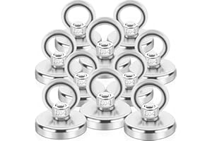 MAGXCENE 10 Pièces Aimant en Néodym 45 kg Force 32mm Diameter, Aimant de Pêche Rond Super Puissant avec des Aimants Puissants Aimants Puissants Parfaits pour l'industrie et la Science