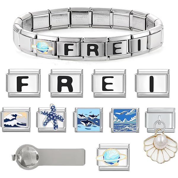 Italienisches Charm-Armband Set - 10 Personalisierte Armbänder Mit Anhängern