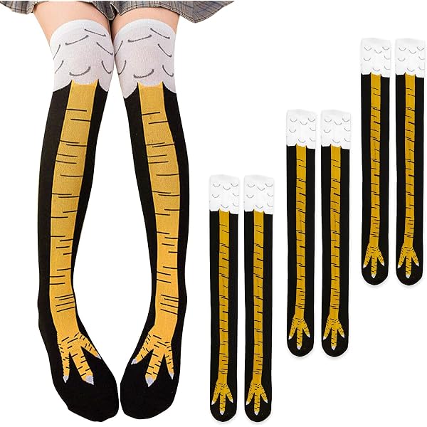 Chaussettes Cuisse De Poulet 0XBIT - 3 Paires - Motif Halloween Drôle - Cadeau Original