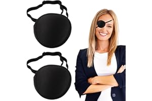 TIAMARAEON 2PCS Eye Patches for Adults Kids, Adjustable Eye Patch, Medical Eye Patch, Pirate Eye Patches for Treat Lazy Eye Amblyopia Strabismus, Eyepatch for Adult