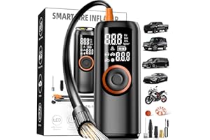 KOALA GLOBAL Compresseur à Air Portatif, 150PSI Gonfleur pneus Voiture sans Fil Mini compresseur Voiture Portable avec Batterie Rechargeable Affichage Numérique et Lumière LED pour Vélos Voitures Motos