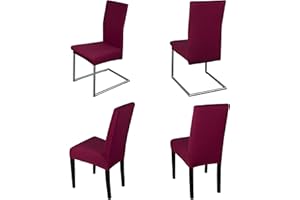 ‎STABOOS Staboos Stuhlhussen 4er Set - Hochwertige und elastische Stuhlhussen für Swingstühle - Pflegeleichte Stuhlbezüge & Hussen für Stühle - Perfekter Stuhlbezug 4er Set - ÖKO TEX Zertifiziert - Dunkelrot
