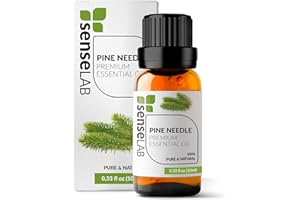 SenseLAB Olejek eteryczny z igieł sosnowych, 100% czysty ekstrakt z olejku sosnowego klasy terapeutycznej, do dyfuzora i nawilżacza, drzewny i świeży powiew dla relaksu, dobry do wyrobu świec (10 ml)