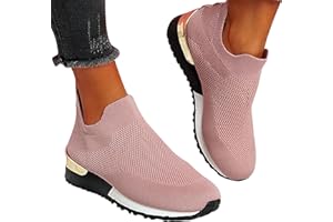 HAOLEI Zapatillas Deportivas Mujer Sin Cordones Zapatos Ortopédicos de Suela Blanda Ligeros Transpirables Zapatillas Cómodos Alpargatas Antideslizantes Suave Moda Casual Caminar Calzado Deportivo