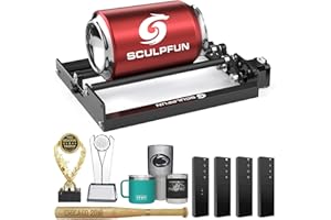 SCULPFUN Laser Rotary Roller Y Axis Rotary Roller for Laser Engraving Machines, 360° Rotation, for Laser Engraving of Cylindrical Objects, 4 Booster Frames, Supports 99% of Engraving Machines