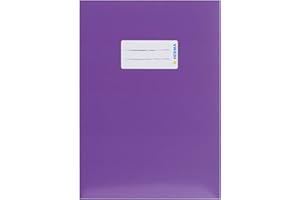 HERMA 19770 - Copertina per quaderni, formato A5, in cartone viola, con etichetta in carta robusta e extra resistente, copertina per quaderni scolastici, colorata