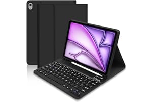 TITITINITA Case with Keyboard for iPad Air 11 inch 2024, UK layout IPad Air Keyboard Case for iPad Air 2024 11 inch Air 6th/5th/4th Gen, Smart Cover with Detachable Keyboard for iPad Air 11" Tablet (Black)