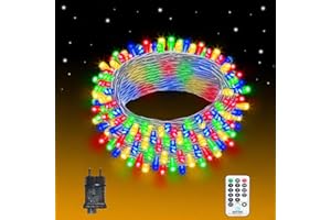 EASTERNSTAR Łańcuch Świetlny, Lampki Choinkowe, 55M 500 LED Kurtyna Świetlna z Sterowanie Pilotem, 8 Trybów Wodoodporne, na Wesele, Imprezę, Halloween, Boże Narodzenie, Dekoracje, Kolorowy