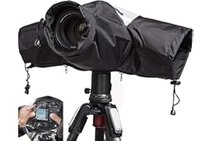 WANBY Waterproof Camera Rain Cover Professional Soft Black Camera Rain Covers for All DSLR SLR Cameras