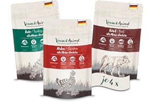 VENANDIANIMAL Venandi Animal Pâtée Premium Pour Chats, Sachet De Dégustation I, Poulet, Dinde, Bœuf, 12 x 125 g (Lot De 12), Sans Céréales Et À L’état Naturel