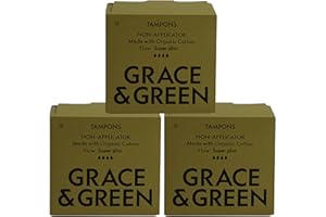 GRACE AND GREEN Grace & Green 45 Non-Applicator Tampons - Super Plus Size | Eco-Friendly Period Products | Biodegradable Packaging | B-Corp Certified | Safe & Sustainable | 3 x 15 Pack | No Dye, Bleach or Fragrance