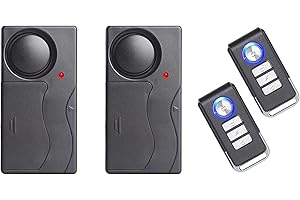 Lancoon 2 Packs Anti-Theft Vibration Alarm, 110dB Loud Sensitivity Adjustable Motion Sensor Burglar Safety System for Door Window Bike Motorcycle Motorhome