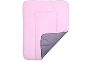 BONKY® Wickelauflage 70x50 cm - aus gestepptem Velvet - Wickelunterlage mit rutschfeste Unterseite - Baby Wickeltischauflage - Mega weich und angenehm - Made in EU - rosa