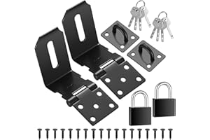HAOCHEN Ciężka blokada kłódki 90 stopni, kąt prosty, zamek do drzwi, zatrzask ze stali nierdzewnej, do okien, szafek, szafek, szop, drzwi, z zamkiem - czarny 2 zestawy