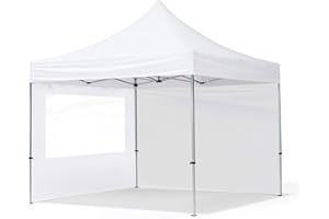 TOOLPORT Faltpavillon Faltzelt Pavillon 3x3m - 2 Seitenteile Aluminium 32mm Partyzelt 700N weiß