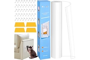 Zaxiva Kratzschutz Sofa Katze, Selbstklebende Kratzfolie 8m x 40cm, Transparent Katzen Kratzschutz für Möbel, Couch, Tür & Wand, Anti Kratz Folie für Katzen, Effektiver Sofaschutz gegen Kratzer