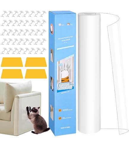 Protezione Anti Graffi Per Gatti - 8 Pezzi Trasparenti Autoadesive - Per Divani, Mobili E Pareti - Foto 8