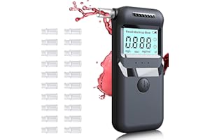 VHV Ethylotest Electronique, Ethylotest Electronique avec Affichage Numérique LCD Bleu, Ethylometre Précision de Qualité, Alcootest Personnel pour Usage Domestique et Professionnel (Noir)