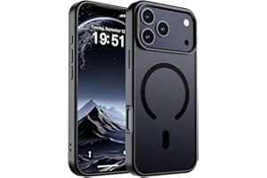 URUCHI iPhone 17 Pro Max İle Uyumlu Güçlü Manyetik Telefon Kılıfı, [Mag-Safe ile Uyumlu] [Askeri Düzey Düşme Koruması] [Güçlü Silikon Kenarlar] İnce Yarı Saydam Mat Koruyucu Kılıf, Siyah