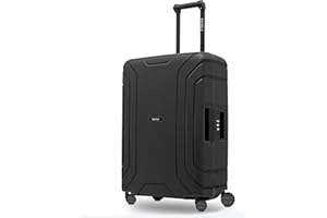 REDOLZ Essentials 15 articles de base, Noir profond, Koffer M (65 cm), Valise rigide avec roulettes pivotantes