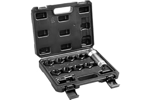 VEVOR 10-Piece Axle Spindle Thread Chaser Set, Metric M20 M22 M24 and UNF 13/16" 3/4" Thread Restorer Tool, Rethreading Tool Kit with Extension Bar, Hex Wrench, Storage Case, for Damaged Axle Spindles