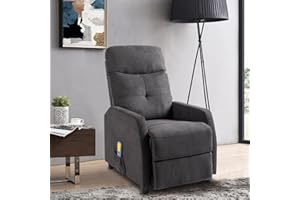 ‎LEADZM LEADZM Relaxsessel Fernsehsessel mit Manuell Liegefunktion, Verstellbarer Rückenlehne und Massage Wärmefunktion für Wohnzimmer und Schlafzimmer
