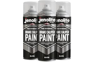 JENOLITE Peinture en Spray pour Étriers de Frein | NOIR | 3x400ml | Peinture de Restauration pour Freins et Étriers | Finition Durable, Résistante à la Chaleur et à l'Essence