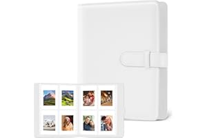 Flintronic Fotoalbum mit 128 Taschen, Kompatibel Mit Fujifilm Instax Mini Film/Kodak Zink Fotopapier/Polaroid Zink Fotopapier/HP Sprocket Fotopapier Mini 3-Zoll-Film Fotobuch aus PU-Leder