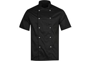 BWOLF Nozomi Veste de Cuisine Homme/Femme Veste Cuisine Homme/Femme Vestes de Chef Vêtement de Cuisine à Manches Courtes