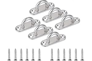 KAWAYY InnoBase 5 mm Placca Occhiello in Acciaio Inossidabile Oblungo Cuscinetto Metallo Gancio Anello della Graffetta Heavy Duty Eye Plate Hardware +12 Viti (6 PCS)