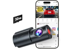 REDTIGER 4K Dash Cam Front, Mini dashcam with WiFi, Anti-theft Car Camera with Night Vision, WDR, 24H Parking Mode, Loop Recording, Two-step Installation, Included 32GB Card, Supports 256GB Max(F11)