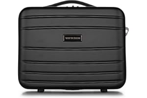 WITTCHEN Globe Line Kosmetikkoffer Reisekoffer Handgepäck Kabinenkoffer Hartschale aus ABS Zahlenschloss | 25 x 33 x 16,5 cm | Schwarz Lufthansa/Eurowings/Ryanair/Condor/Discover Airlines