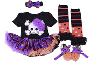 BabyPreg Ma première Tenue d'halloween pour bébé Fille Costume de Thanksgiving Ensemble Robe Citrouille pour Bébé