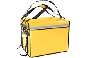 CityBAG - Nevera portátil Amarilla 76 litros 50x39x39cm, Mochila Bolsa isotérmica para Picnic, Camping, Playa, Entrega de Alimentos en Moto o Bicicleta