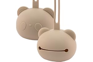 BABYZOCO Portachupetes para Bebe, Caja de Chupete de Silicona, Estuche para Guardar Chupete, Guardachupetes, Bolsa para chupetes, Funda para chupetes, Sin BPA, Silicona, Unisex, Crema