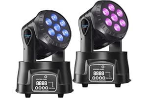 ‎BETOPPER BETOPPER Moving Head Bühnenlicht LED 7x8W DMX RGBW Professioneller Mini Moving Head Spot Beam 4 in1 Strobe Beleuchtung Effekt für DJ Disco Halloween Club Hochzeit Home Party (LM70S, 2S)